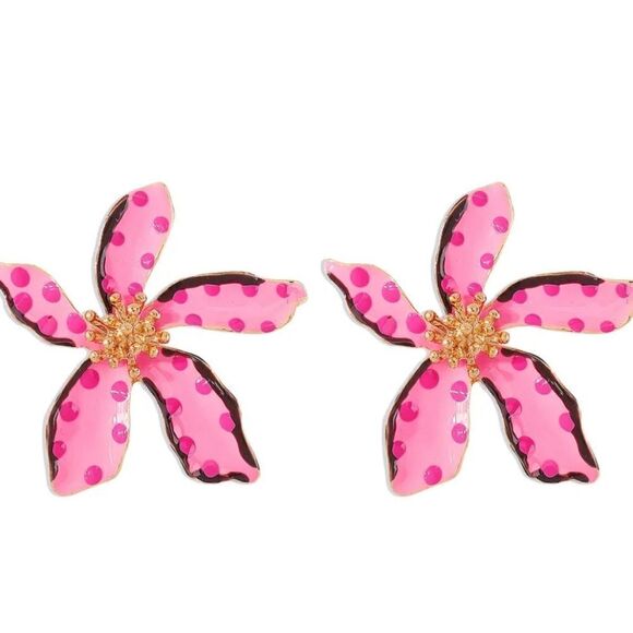 New ZARA tropical flower stud earrings - Picture 11 of 13
